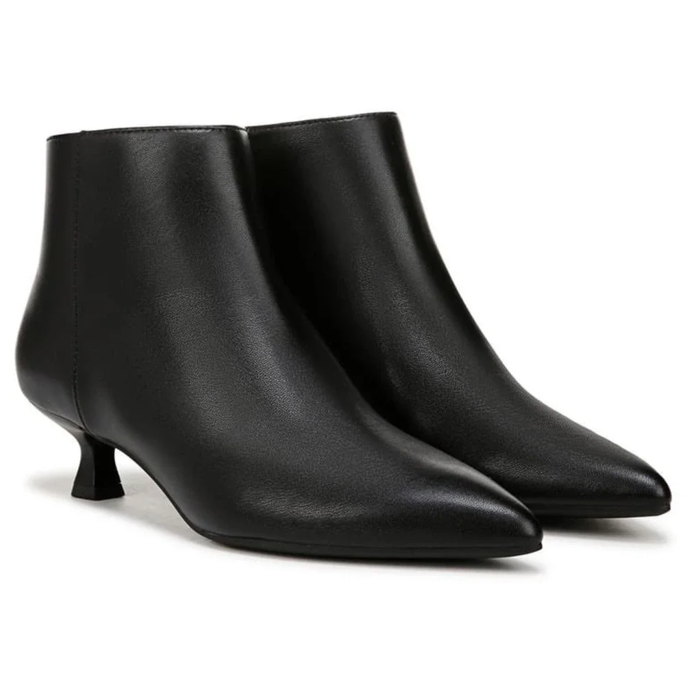 LifeStride Maya Black Ankle Bootie Women 9.5 W Kitten Heel Pointed Toe NEW